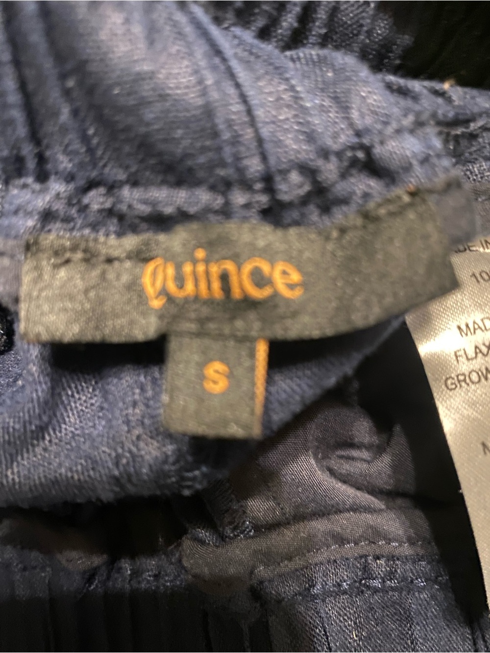 Quince Navy Drawstring Linen Pants - Picture 4 of 4